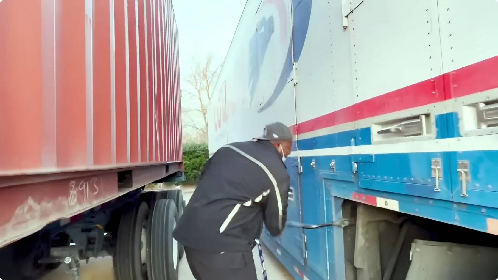 Moving truck being loaded for a scheduled relocation