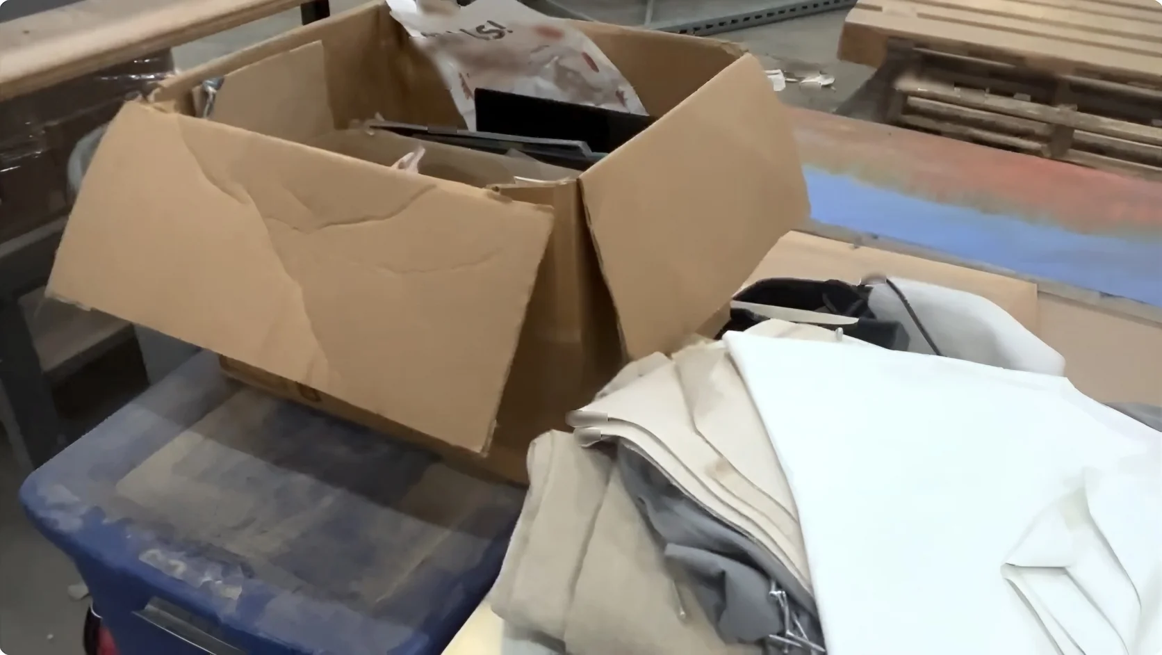 Packed household items prepared for careful transport